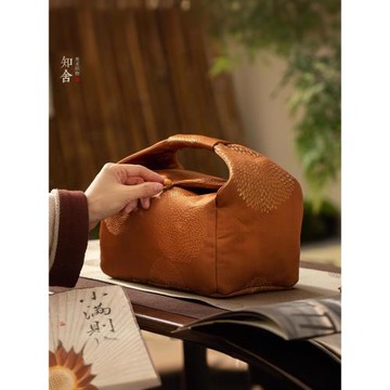 知舍 長安菊旅行袋 新中式禪意茶杯茶壺收納袋 可容納1壺4杯1公杯