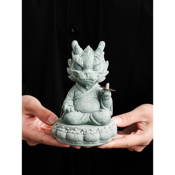 青砂石招財龍茶寵擺件精品可養一指有錢茶桌家居桌面2024裝飾品