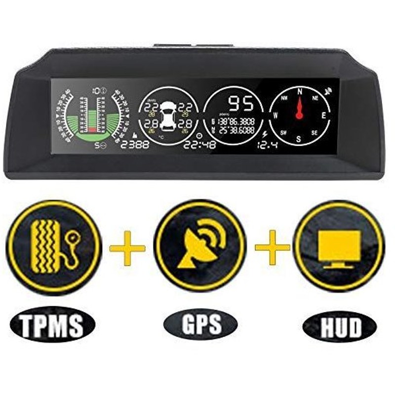 車の傾斜計 Hudヘッドアップディスプレイ タイヤ空気圧監視システムtpms Gpsモード搭載 車載スピードメーター 警報機能 スロープメ 通販 Lineポイント最大0 5 Get Lineショッピング