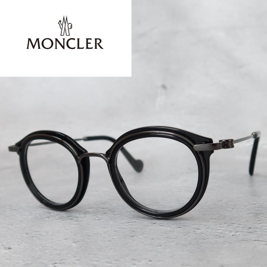 ブティック MONCLER(モンクレール) 眼鏡 黒ぶち 丸メガネ ラウンド型