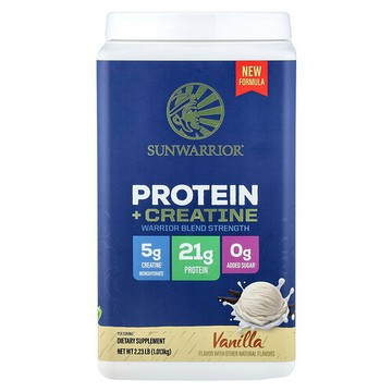 Sunwarrior, Protein + Creatine, Vanilla, 2.23 lb (1.013 kg)