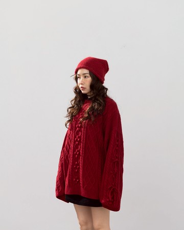 立體蝴蝶結小球麻花針織毛衣 四色售