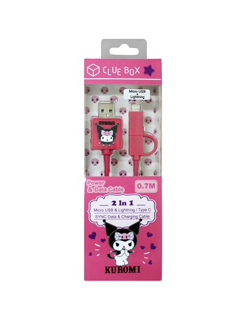 二合一數據線及充電線 - Kuromi (Lightning)