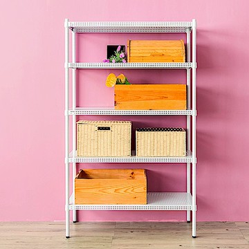 dayneeds 沖孔 90x35x150cm 五層收納架(烤漆白) 層架/置物架/儲藏架