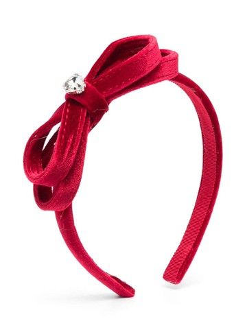 Monnalisa - bow-detail headband - kids - Plastic/Polyester/Spandex/Elastane - One Size - Red