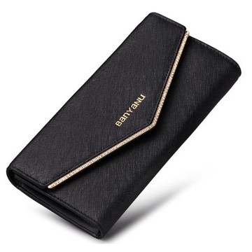 Jpqueen 歐美小碎鑽真皮女款長夾皮夾錢包(4色可選)