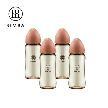 Simba 小獅王辛巴 - 蘊蜜鉑金PPSU寬口防脹氣奶瓶4支組(360ml)-覓粉