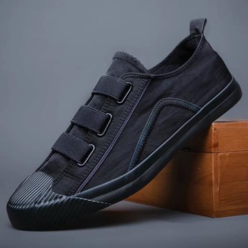 男鞋子冬季透氣2026新款一腳蹬低幫帆布鞋休閑板鞋男款老北京布鞋