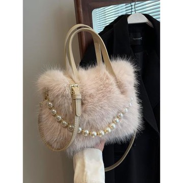 法國【設計師】Givenivan 毛茸茸手提小包包珍珠毛毛小方包斜挎包