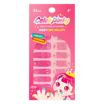 Celeb Pinky 兒童指甲貼 32片 4+  10 閃耀天使粉  1包