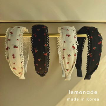🇰🇷韓國製🇰🇷設計師手工蕾絲玫瑰花布料髮箍｜不壓頭・自然服貼｜韓國髮箍 手工髮箍 韓國製 lemonade