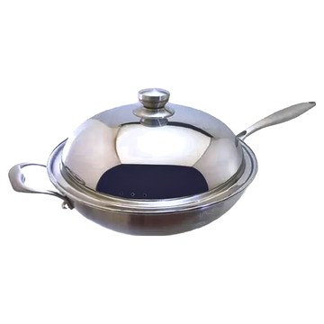 SUNB.W 秦博士 316不鏽鋼五層複合金圓底單柄炒鍋  34cm  1個