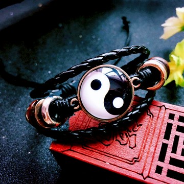 太極八卦手鏈本命年男女手串隨身飾品定制道教護身保平安手環