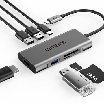 USB Type-C PD HUB / 七合一多功能鋁合金集線器-鋼鐵灰 七合一 集線器