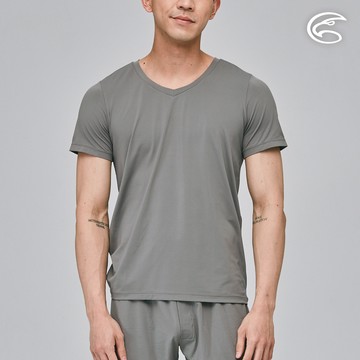 【任2件1180】ADISI 男Tactel Pro短袖快乾排汗V領內衣AL2311079 (S-2XL) 中灰｜透氣 吸濕排汗 快乾 彈性 輕量