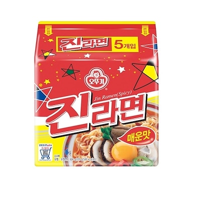 韓国食品 ジンラーメン 辛い味（120g x 5ea)