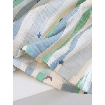 甜美卡通夏季薄款睡褲女短褲純棉泡泡棉紗布寬松高腰全棉家居褲