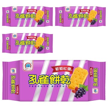乖乖 孔雀餅乾 葡萄紅棗口味  84g  4包