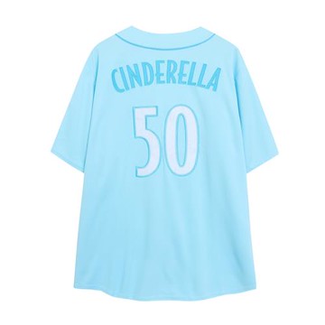 樂園款~高克重加厚刺繡卡通短袖開衫女 寬松戶外棒球服襯衫情侶衫