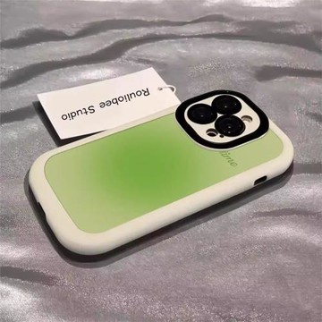 適用蘋果17promax手機殼16pm新款彩繪iphone15pro漸變暈染綠14網紅13簡約11男女x全包防摔16超火