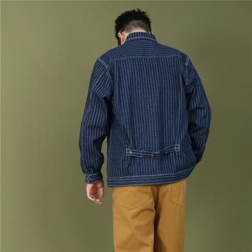 復古美式獵裝夾克牛仔丹寧男春秋季翻領短款阿美咔嘰重磅帆布外套