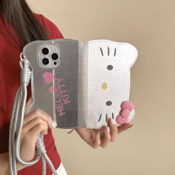 愛心凱蒂貓適用三星s24ultra手機殼硅膠s23熱門卡通s22+斜跨s21可愛治愈s20fe貓耳皮套note20防摔54a52a25a05