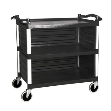 金德大號塑料帶圍板餐車三層手推車酒店送餐車收餐車收碗上菜車[DD160110]