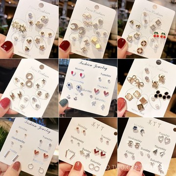 【臺灣出貨】耳釘套裝組閤女2026新款網紅小衆高級感耳飾秋冬輕奢氣質珍珠耳環 OWVI