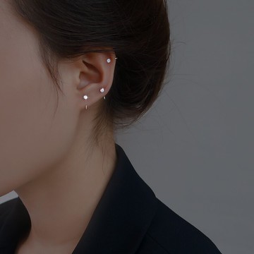 925純銀耳釘女秋冬耳骨耳環年新款潮耳圈小眾高級感耳扣耳飾