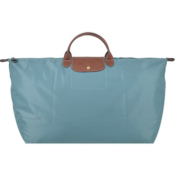 LONGCHAMP LE PLIAGE系列短把再生尼龍摺疊水餃旅行袋(特大/尤加利綠)