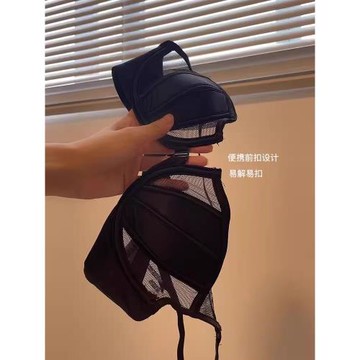 兔耳前扣 大胸顯小防凸點內衣女薄杯聚攏性感美背無鋼圈文胸套裝