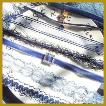 氣質蕾絲絲絨波浪少女CHOKER頸鍊鎖骨鏈項鍊女