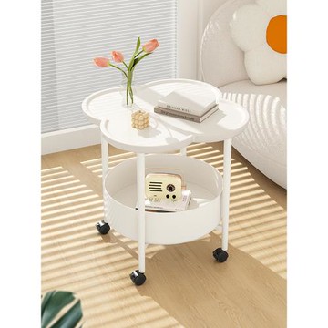 沙發邊幾可移動奶油風小茶幾小桌子臥室床頭柜簡約現代移動置物架