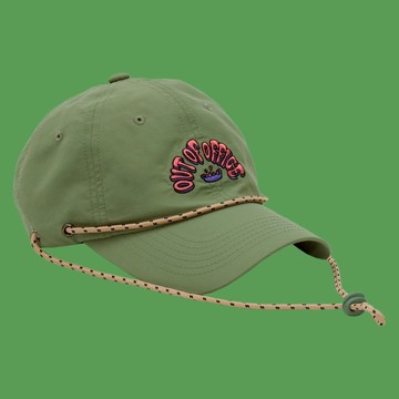 UV防曬繩索棒球帽 遠離辦公-軍卡其
