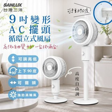 SANLUX 台灣三洋 9吋渦輪旋風式空調電風扇/循環扇/立扇 SYEF-M06 強勁/低噪音