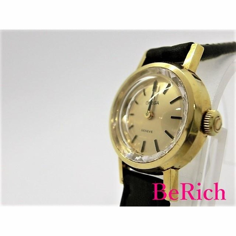 OH済】OMEGA オメガ デビル カットガラス ゴールド手巻