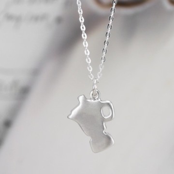 【限量絕版品】咖啡好幫手 -摩卡壺- 剪影項鍊 客製化刻字 手作