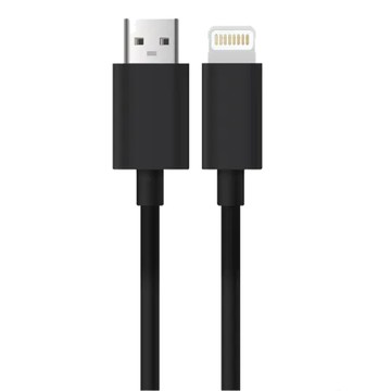 FUGU USB-A-Lightning 高速充電線 最大2.4A輸出 適用於iPhone、iPad、iPod  1m  黑色  1條