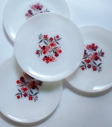 1960's 美國 Fireking 牛奶玻璃點心盤 庫存新品 現貨2個