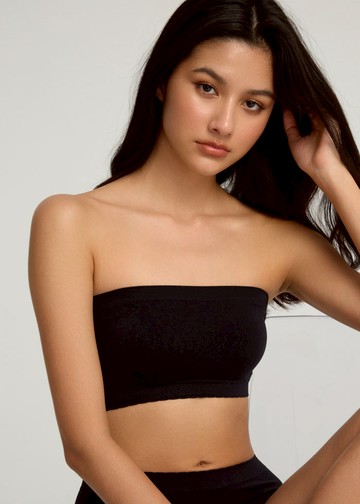 膠原蛋白系列．平口無縫Bra Top(黑色)