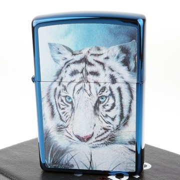 Zippo 美系~Carol Cavalaris-White Tiger白虎圖案打火機