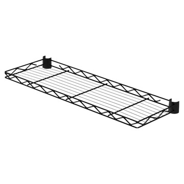 KI WISH 居家生活 側邊置物架 搭配深度60cm鐵架 1英吋鐵管 附夾片  黑色  1組