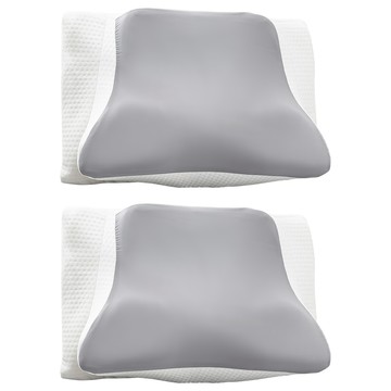 J-bedtime 床寢時光 釋壓舒眠止鼾修容蝶型枕 Q9781M-1  55 x 35 x 7~12cm  雙色灰  2個