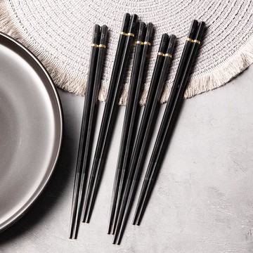 墨色合金筷家用防滑防霉耐高溫筷子家庭2021新款高檔網紅餐具套裝