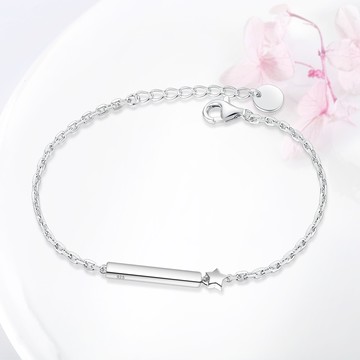 925純銀手鍊．一字流星｜客製刻字