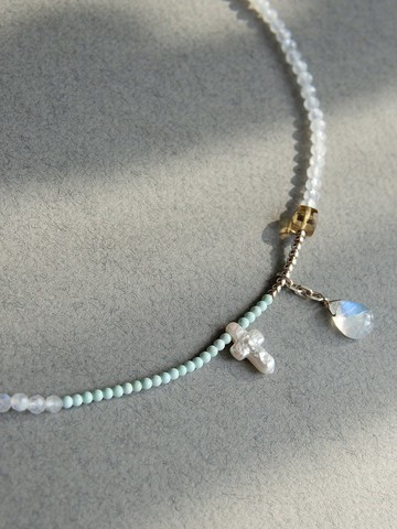 輕紗 - 月光石項鏈鎖骨鏈