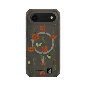 iPhone Air AirX 本質黑 - Van Gogh Museum - 蝴蝶和罌粟花 - 重複圖案