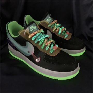 適配nike AF1 07 LV8黑色夜光電競系列空軍一號電玩像素漸變鞋帶