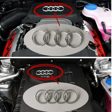 Audi奧迪A4 A5 A6 Q5 A4L A6L Q7發動機上蓋標 發動機護板四環標ˇfs2