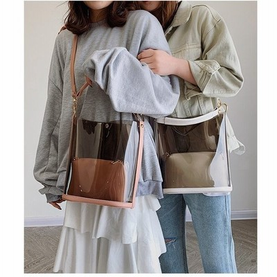 クリアバッグ ショルダーバッグ レディース トートバッグ ビーチバッグ プールバッグ 春夏 透明 Pvc サマーバッグ ポーチ付き おしゃれ 大容量 通販 Lineポイント最大get Lineショッピング